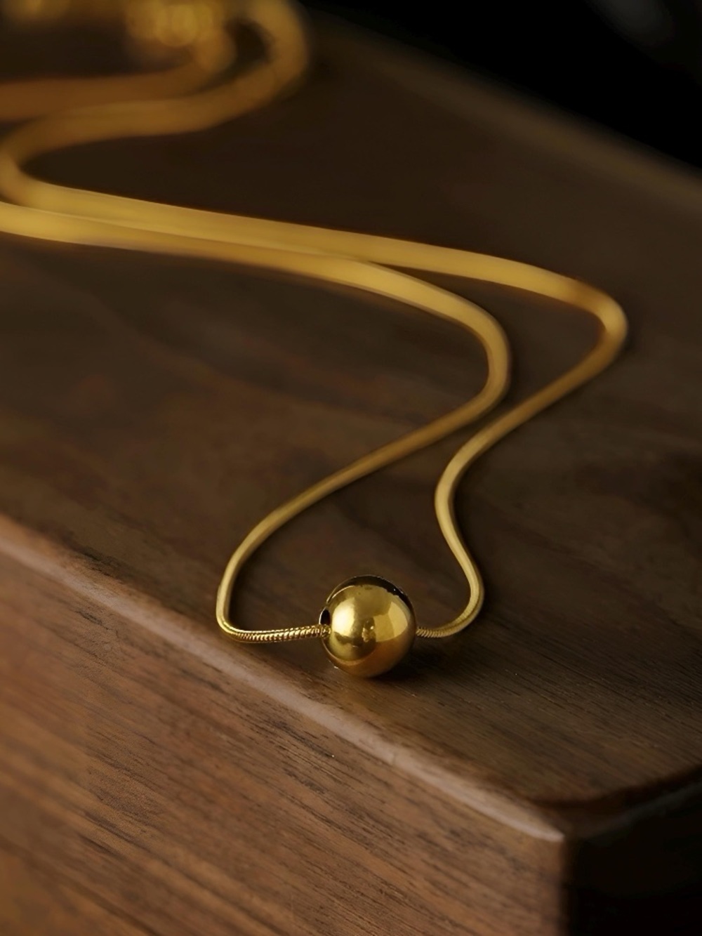 Gold Ball Pendant Necklace for Women - Elegant Minimalist Jewelry